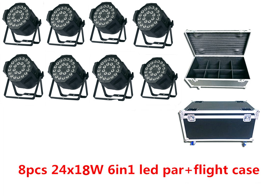 8 unids 24x18 W LED Par Luces con 1  ̽ 6in1 r..